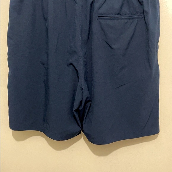 Men's Athletic Navy Shorts with Leaf Logo - Picture 2 of 3